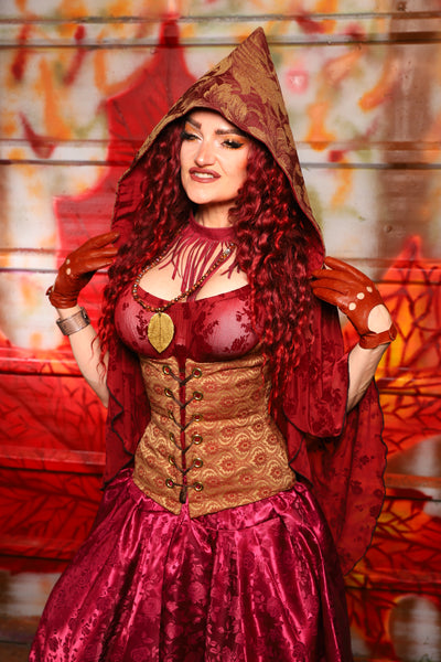 19. Petite Vixen in Garnet & Gold Tapestry/ Hooded Varient - The Sensual Solstice Collection