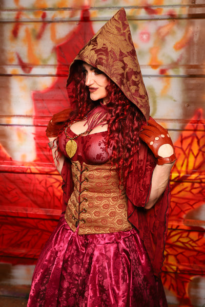 19. Petite Vixen in Garnet & Gold Tapestry/ Hooded Varient - The Sensual Solstice Collection