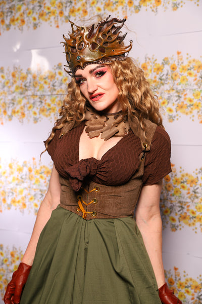 21. Cropped Vixen Corset In Brown Heather - The Leave It To Beaver Collection