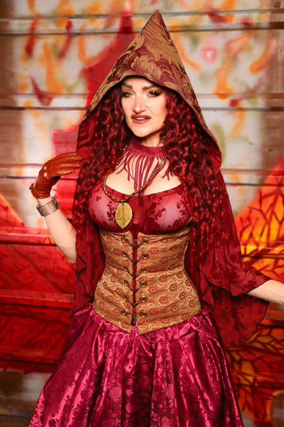 19. Petite Vixen in Garnet & Gold Tapestry/ Hooded Varient - The Sensual Solstice Collection