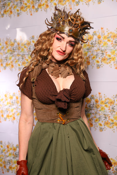 21. Cropped Vixen Corset In Brown Heather - The Leave It To Beaver Collection