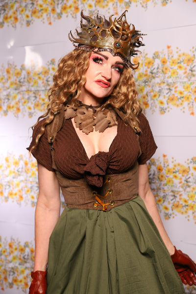 21. Cropped Vixen Corset In Brown Heather - The Leave It To Beaver Collection