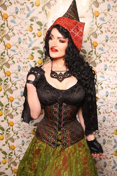 Wench Corset in Troubadour Jacquard - The Wandering Minstrel Collection