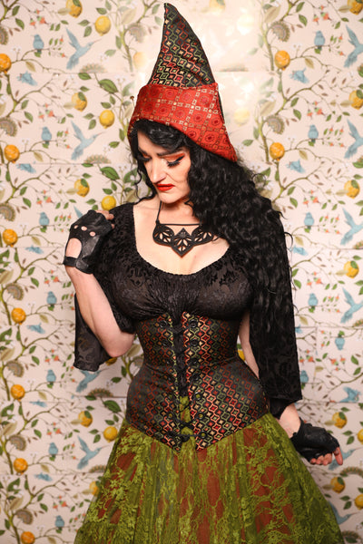 Wench Corset in Troubadour Jacquard - The Wandering Minstrel Collection