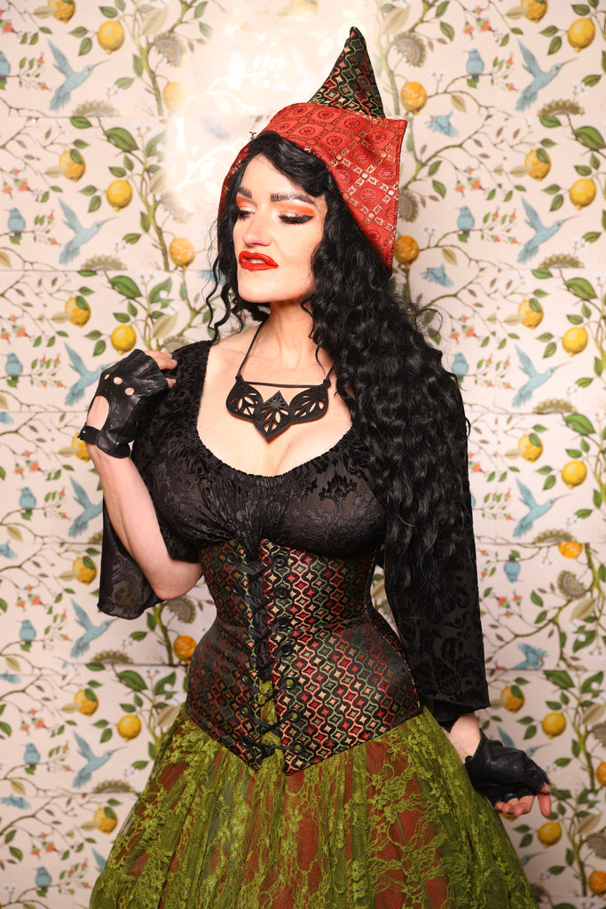 Wench Corset in Troubadour Jacquard - The Wandering Minstrel Collection