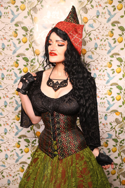 Wench Corset in Troubadour Jacquard - The Wandering Minstrel Collection