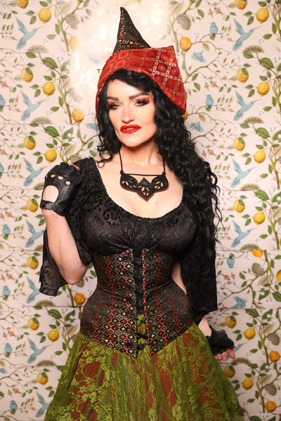 Wench Corset in Troubadour Jacquard - The Wandering Minstrel Collection