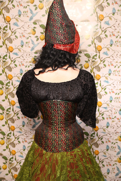 Wench Corset in Troubadour Jacquard - The Wandering Minstrel Collection