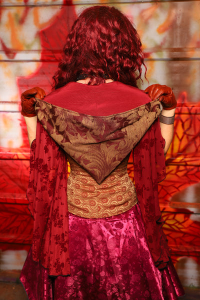 19. Petite Vixen in Garnet & Gold Tapestry/ Hooded Varient - The Sensual Solstice Collection