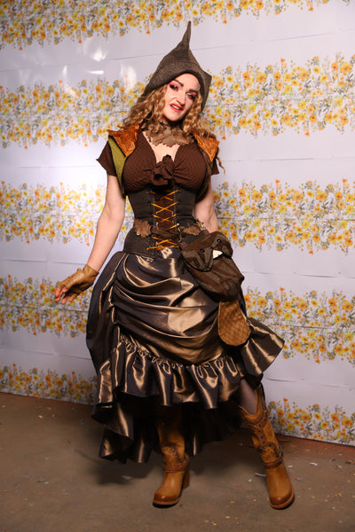 56. Swoon Skirt With Ruffle In Twig Taffeta - The Leave It To Beaver Collection