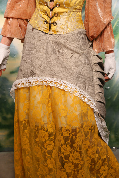 Tulip Skirt in Gold Stretch Lace - Day 11 of 12 Days of Damsel Christmas 2025