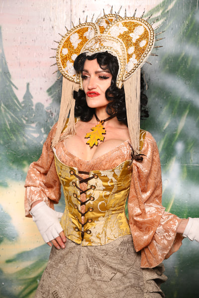 Maiden Petite Corset in Belle Gold Damask - Day 11 of 12 Days of Damsel Christmas 2025