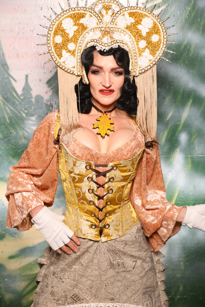 Maiden Petite Corset in Belle Gold Damask - Day 11 of 12 Days of Damsel Christmas 2025