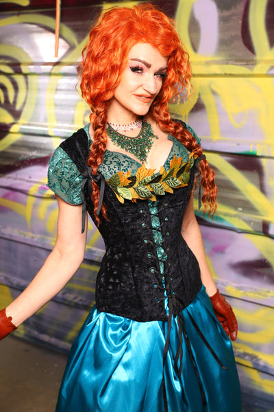 Marie Overbust Corset in Black Brushstroke - Day 19 of "Celebrating 22 Years of Damsel"