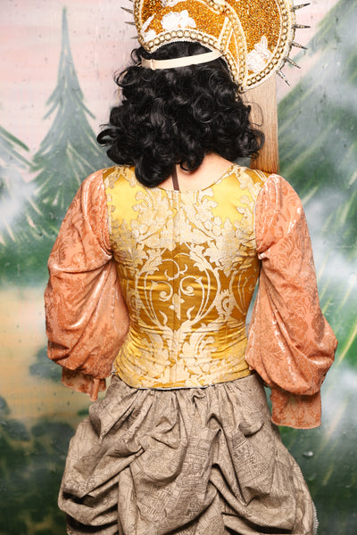 Maiden Petite Corset in Belle Gold Damask - Day 11 of 12 Days of Damsel Christmas 2025