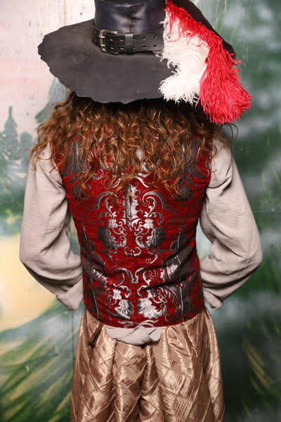 Men's Flynn Vest in Crimson & Silver Medallion - Day 2 of 12 Days of Christmas