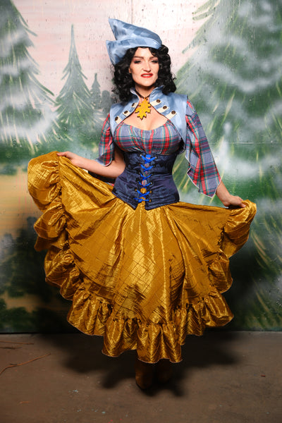 Crescent skirt w/ruffle in Gold Pintuck - Day 8 of 12 Days of Christmas