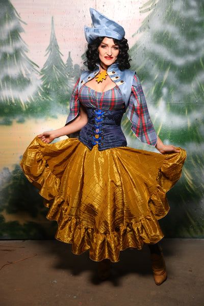 Crescent skirt w/ruffle in Gold Pintuck - Day 8 of 12 Days of Christmas