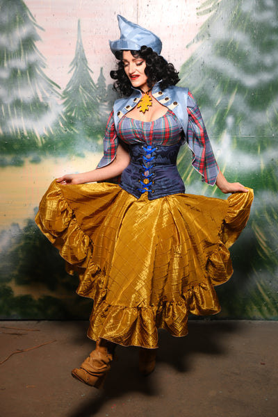 Crescent skirt w/ruffle in Gold Pintuck - Day 8 of 12 Days of Christmas