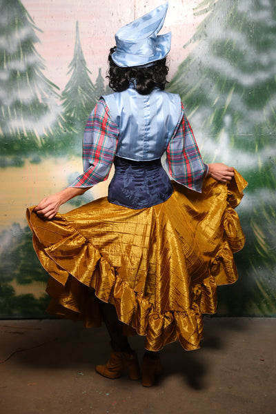 Crescent skirt w/ruffle in Gold Pintuck - Day 8 of 12 Days of Christmas