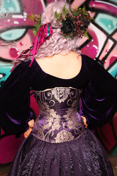 Wench Corset In Royalty Damask #46 - The Orchid Oracle Collection