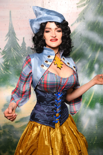 Sgt Pepper Vest in Powder Blue Matte and Satin Stripe - Day 8 of 12 Days of Damsel Christmas 2025