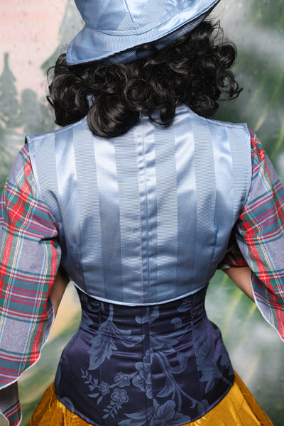 Sgt Pepper Vest in Powder Blue Matte and Satin Stripe - Day 8 of 12 Days of Damsel Christmas 2025