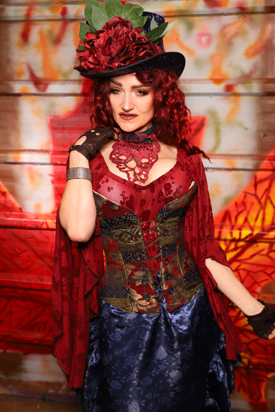 20. Petite Overbust in Enchanted Border Tapestry - The Sensual Solstice Collection