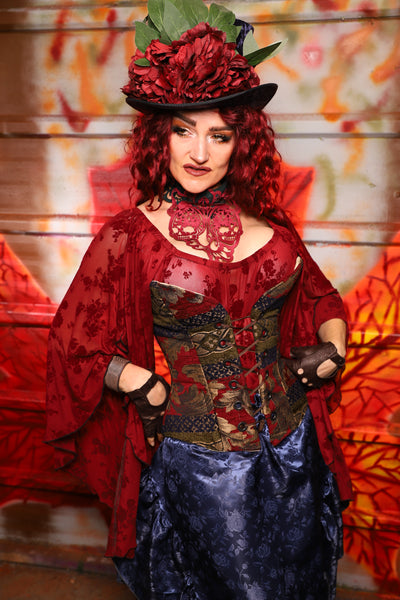 20. Petite Overbust in Enchanted Border Tapestry - The Sensual Solstice Collection