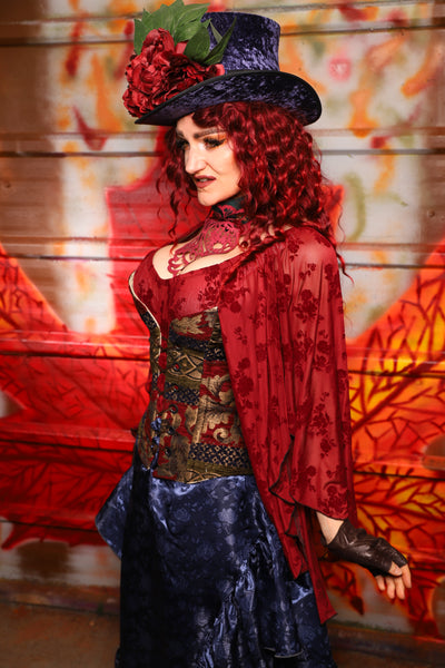 20. Petite Overbust in Enchanted Border Tapestry - The Sensual Solstice Collection