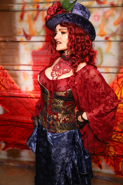 20. Petite Overbust in Enchanted Border Tapestry - The Sensual Solstice Collection
