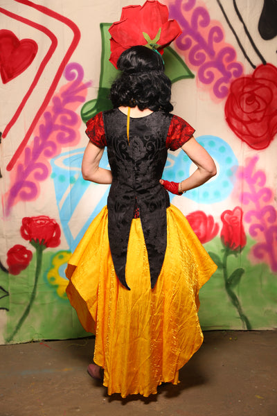 Tailed Cropped Vixen in Black Damask - The "Twisted Tea Party" Collection
