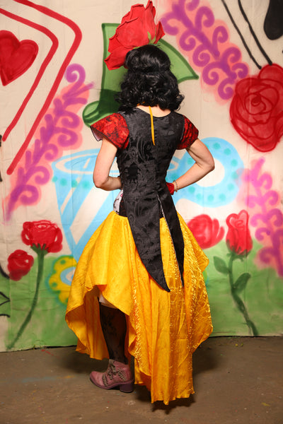 Tailed Cropped Vixen in Black Damask - The "Twisted Tea Party" Collection