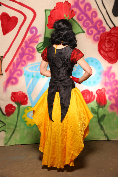 Tailed Cropped Vixen in Black Damask - The "Twisted Tea Party" Collection