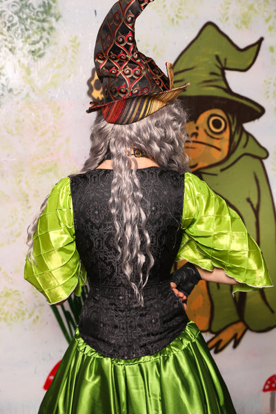 Courtier in Black Filigree Jacquard w/Romantic Skeletons panels - Spooky Saturday Part 4