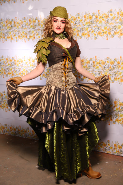 42. Mini Fairy Skirt With Ruffles In Twig Taffeta - The Leave It To Beaver Collection
