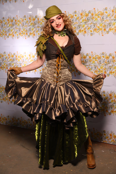 42. Mini Fairy Skirt With Ruffles In Twig Taffeta - The Leave It To Beaver Collection