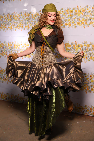 42. Mini Fairy Skirt With Ruffles In Twig Taffeta - The Leave It To Beaver Collection
