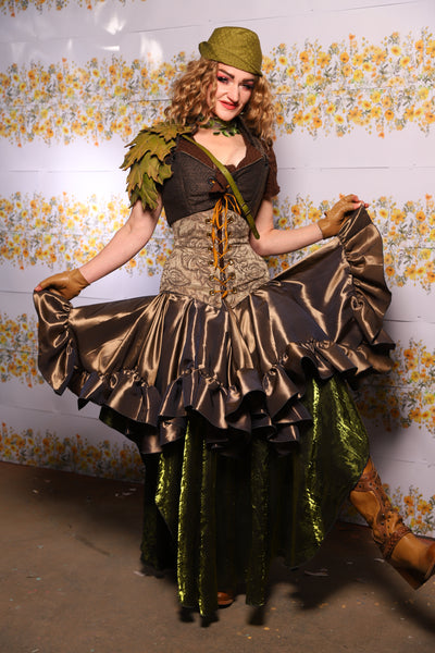 42. Mini Fairy Skirt With Ruffles In Twig Taffeta - The Leave It To Beaver Collection