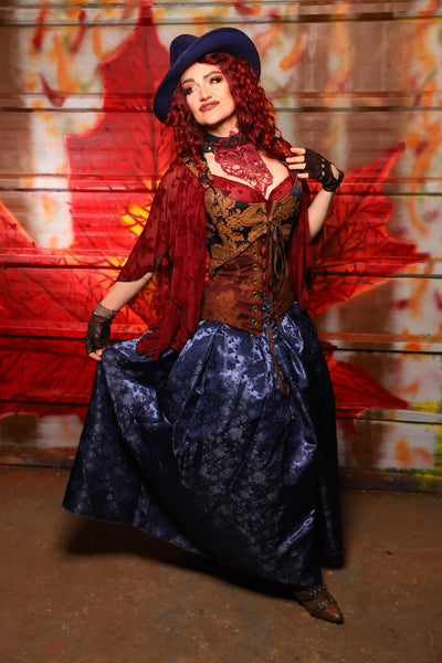 23. Tulip Skirt in Indigo Rose Satin - The Sensual Solstice Collection