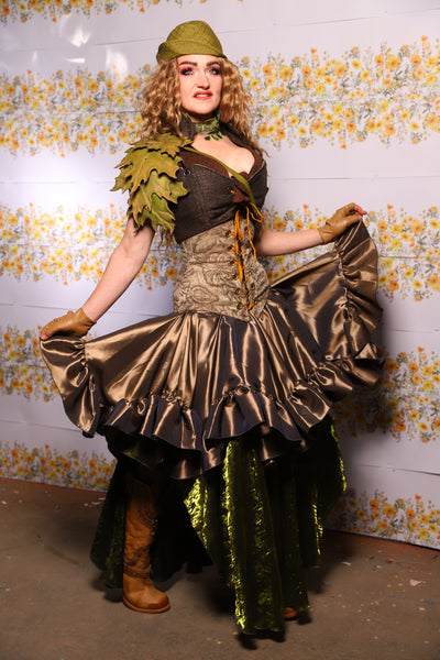 42. Mini Fairy Skirt With Ruffles In Twig Taffeta - The Leave It To Beaver Collection
