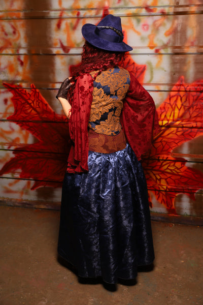 23. Tulip Skirt in Indigo Rose Satin - The Sensual Solstice Collection