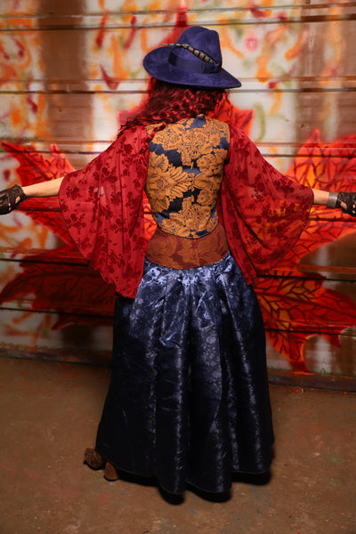 23. Tulip Skirt in Indigo Rose Satin - The Sensual Solstice Collection