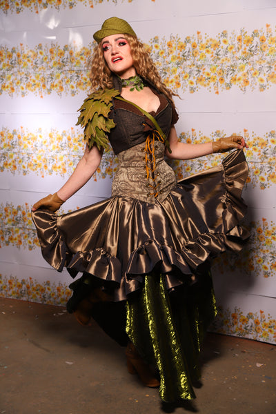 42. Mini Fairy Skirt With Ruffles In Twig Taffeta - The Leave It To Beaver Collection