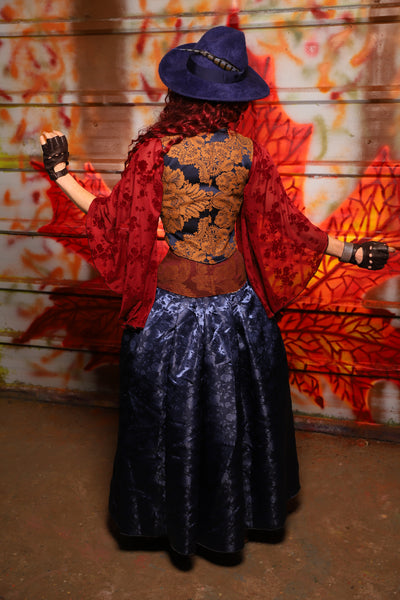 23. Tulip Skirt in Indigo Rose Satin - The Sensual Solstice Collection