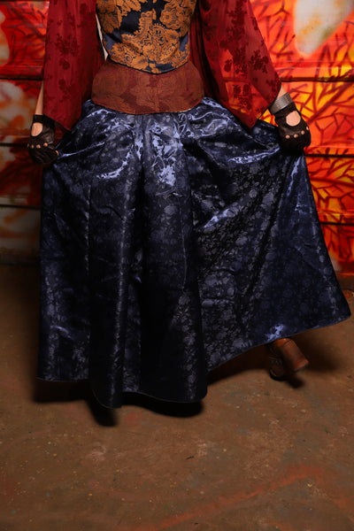 23. Tulip Skirt in Indigo Rose Satin - The Sensual Solstice Collection