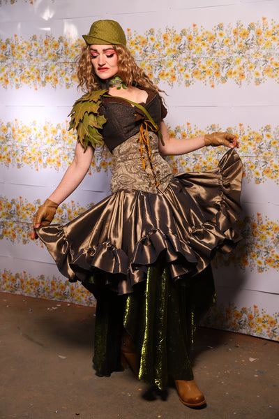 42. Mini Fairy Skirt With Ruffles In Twig Taffeta - The Leave It To Beaver Collection