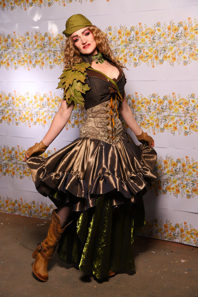 42. Mini Fairy Skirt With Ruffles In Twig Taffeta - The Leave It To Beaver Collection