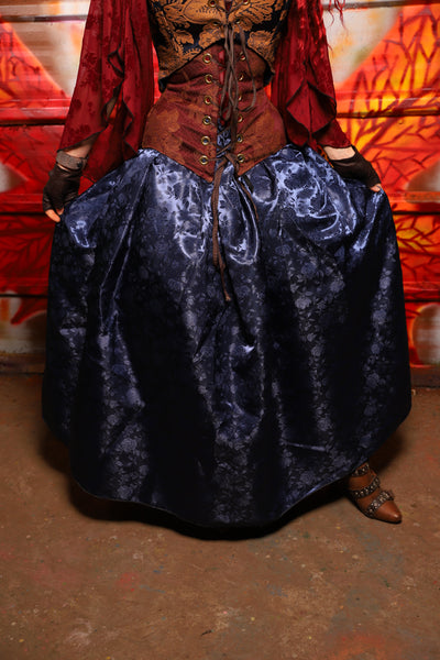 23. Tulip Skirt in Indigo Rose Satin - The Sensual Solstice Collection