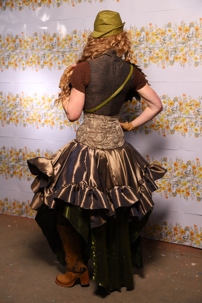 42. Mini Fairy Skirt With Ruffles In Twig Taffeta - The Leave It To Beaver Collection